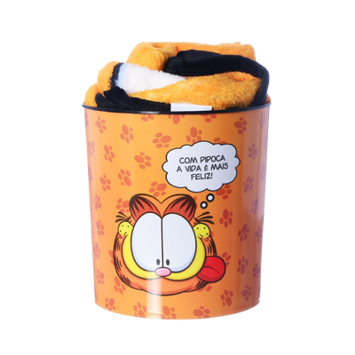 Kit Balde de Pipoca e Manta Garfield