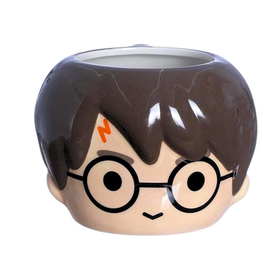 Caneca Cabeça Harry Potter em Cerâmica Vaso Porta Treco Decoração HP Hogwarts 750ml