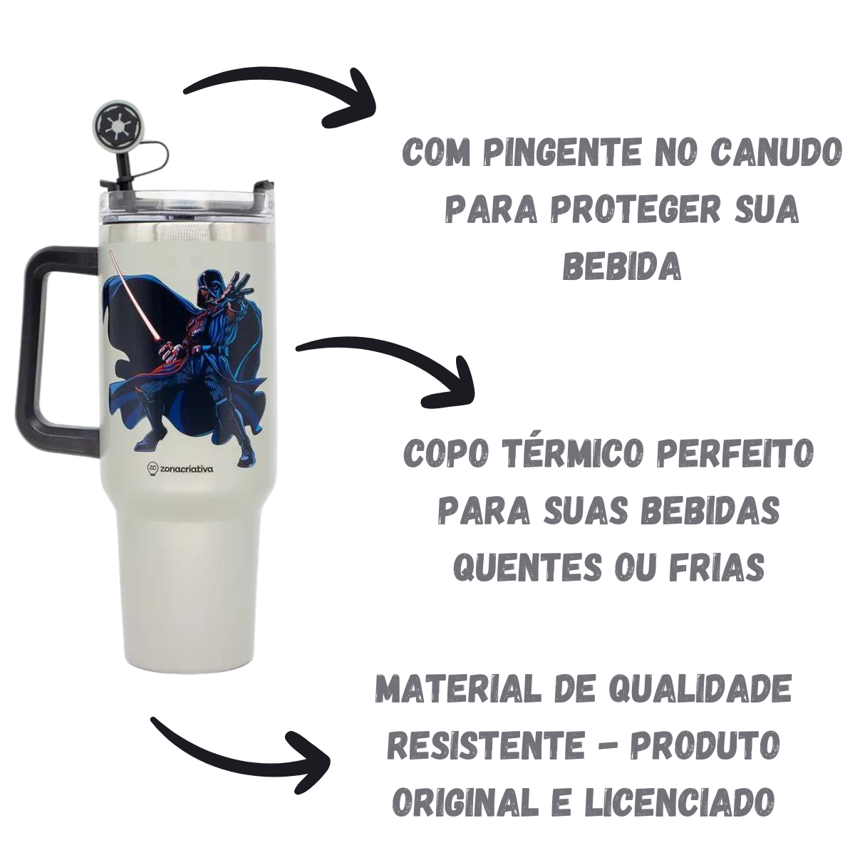 Canecão Copo Térmico Star Wars Guerra nas Estrelas 1,15L