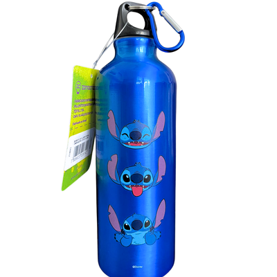 Garrafa de Alumínio Stitch Aloha com Mosquetão Chaveiro 500ml