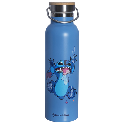 Garrafa Térmica Stitch 600ml Alça Tampa Aço Inox