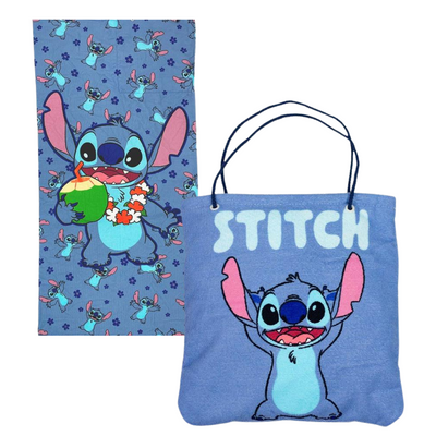 Bolsa Toalha Stitch 2 em 1 Sacola Praia Piscina Clube