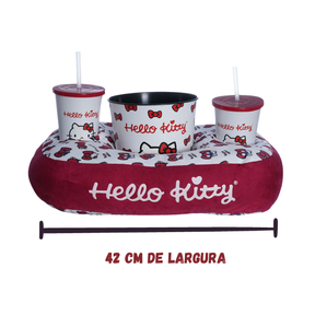 Kit Almofada Porta Pipoca Balde e Copos Hello Kitty