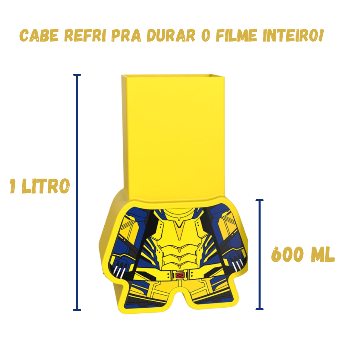Copo 3D Wolverine 1 Litro com Canudo – Edição Exclusiva dos Cinemas Marvel Studios