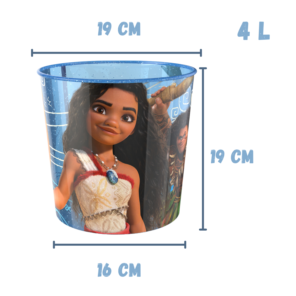 Kit Balde Pipoca 4L + Copo Puá Orelha 3d 510ml Moana 2 Lançamento