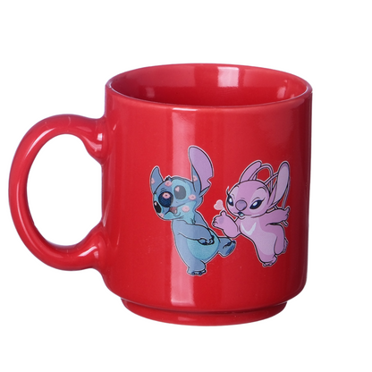 Kit 2 Mini Canecas Stitch e Angel Love Namorados 100ml