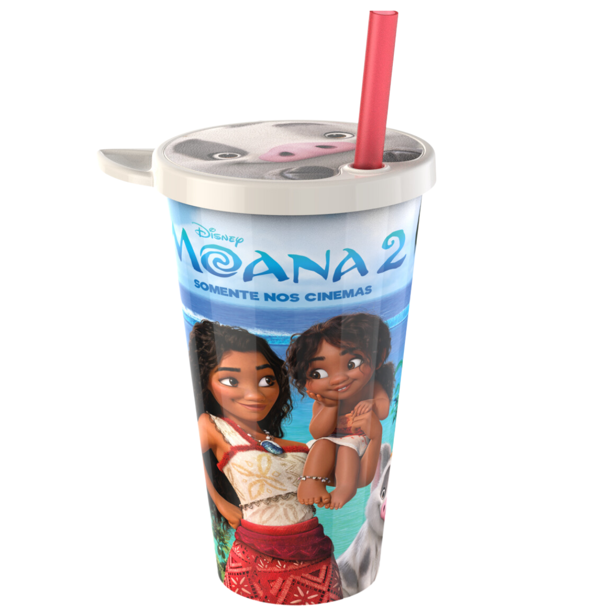 Kit Festa Moana - 10 Copos 3d Puá 510ml Lembrancinha Aniversário