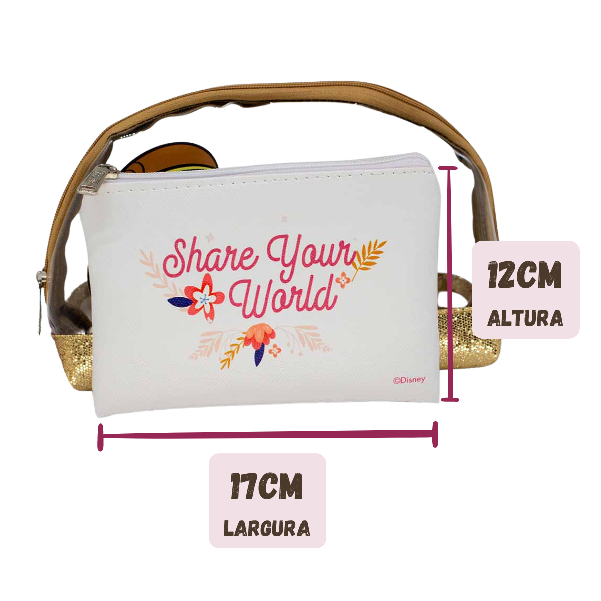 Necessaire 2 em 1 Bela Princesas Bela Fera Bolsinha Maquiagem