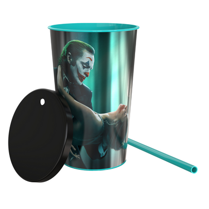 Copo Coringa: Delírio a Dois – 750ml com Tampa e Canudo Colecionável DC Comics