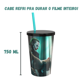 Copo Metálico Coringa Delírio a Dois Filme The Joker 750ml