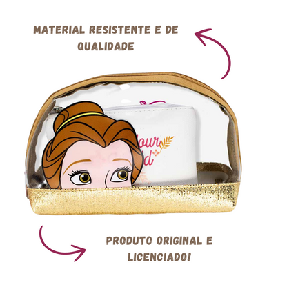 Necessaire 2 em 1 Bela Princesas Bela Fera Bolsinha Maquiagem