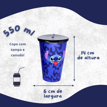 Kit Porta Pipoca Stitch com Almofada, 2 Copos e Balde 4,2L – Produto Oficial + Brinde Especial