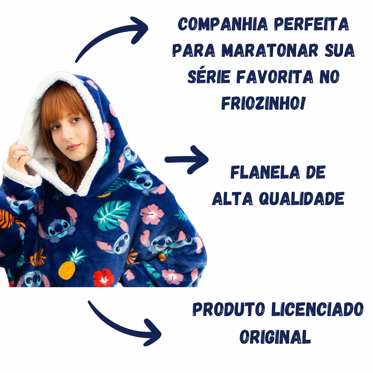 Cobertor com Mangas Stitch Hoodie Adulto