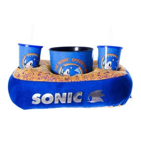 Kit Almofada Porta Pipoca Balde e Copos Sonic The Hedgehog