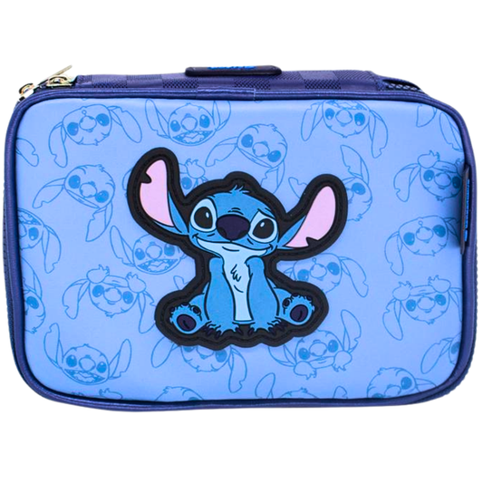Estojo Escolar Stitch Disney Box 100 Pens Compartimento Único e Design Divertido