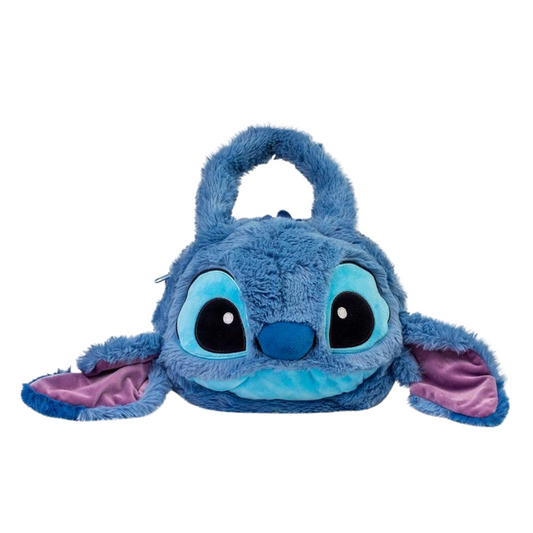 Bolsa Infantil Stitch Pelúcia Macia Compartimento Interno  Bolso Transparente Celular
