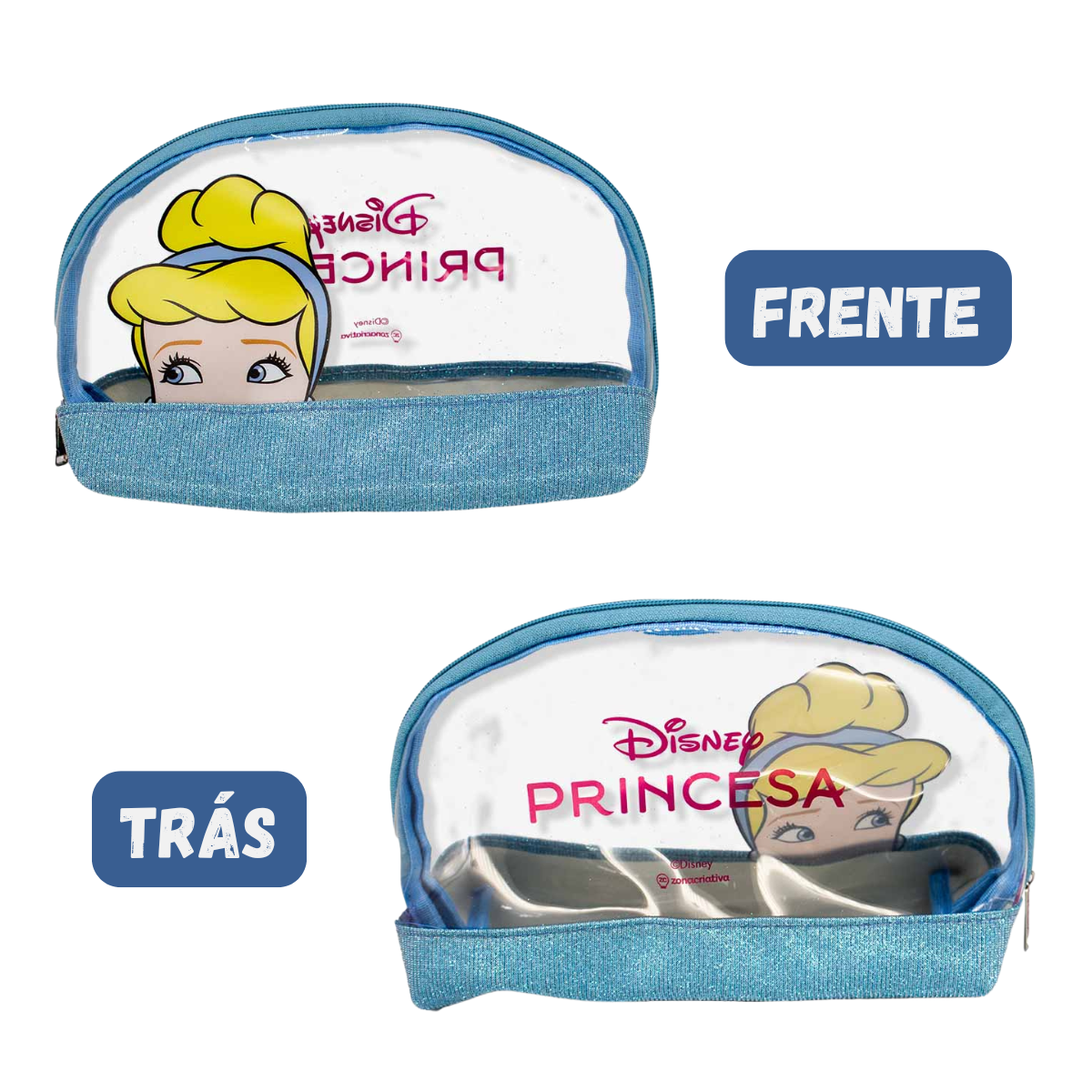 Necessaire 2 em 1 Cinderela Princesas Bolsa Maquiagem