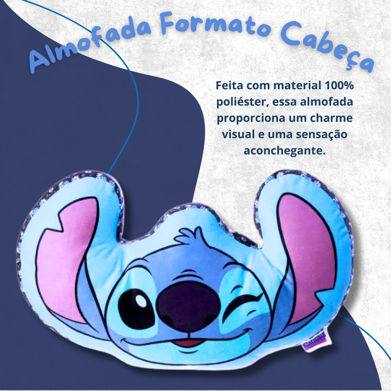 Almofada Formato Stitch 3D 51cm Produto Oficial Lilo & Stitch
