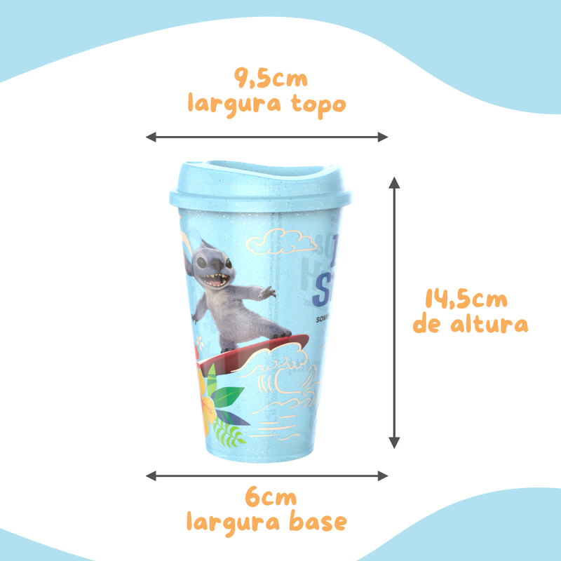 Kit Balde Pipoca e Copo Stitch Combo Cinema Original Licenciado