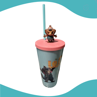 Copo Zootopia 2 Personagens Formato Cinema 3D Tampa 700ml Novo Filme 2025