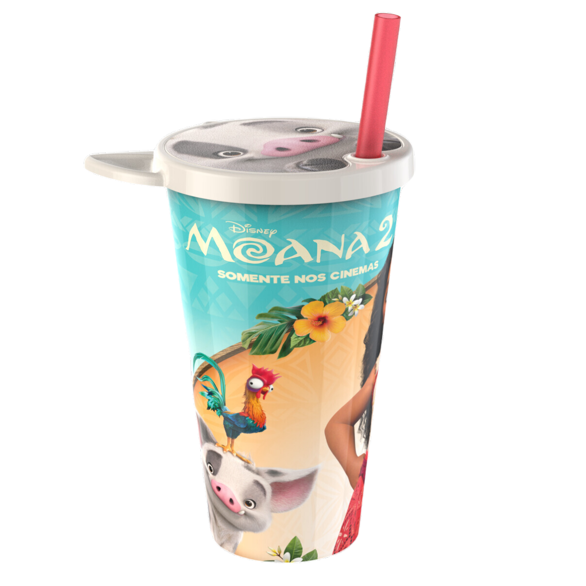 Kit Festa Moana - 10 Copos 3d Puá 510ml Lembrancinha Aniversário