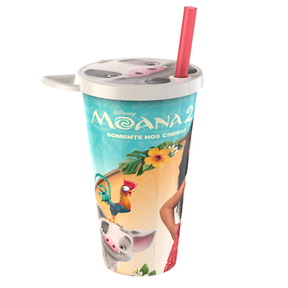 Kit Festa Moana - 10 Copos 3d Puá 510ml Lembrancinha Aniversário