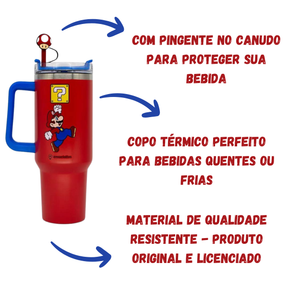 Canecão Copo Térmico Super Mario Bros Video Game 1,15L