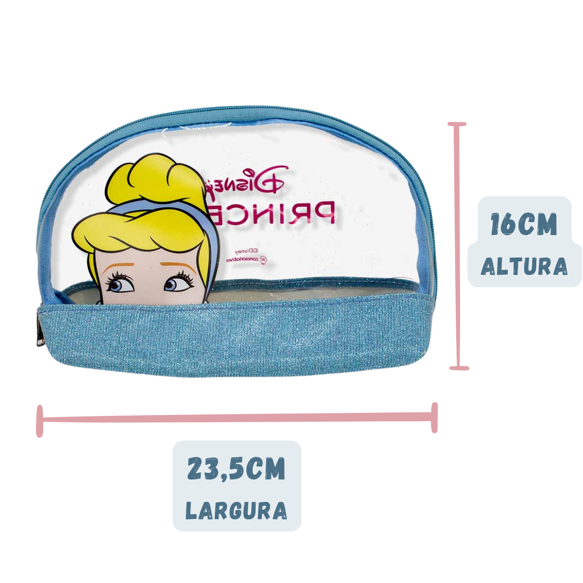 Necessaire 2 em 1 Cinderela Princesas Bolsinha Maquiagem