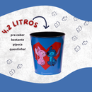 Almofada Porta Pipoca com Copos e Balde Stitch e Angel – Tema Namorados Coração