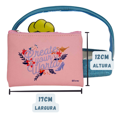 Necessaire 2 em 1 Cinderela Princesas Bolsinha Maquiagem