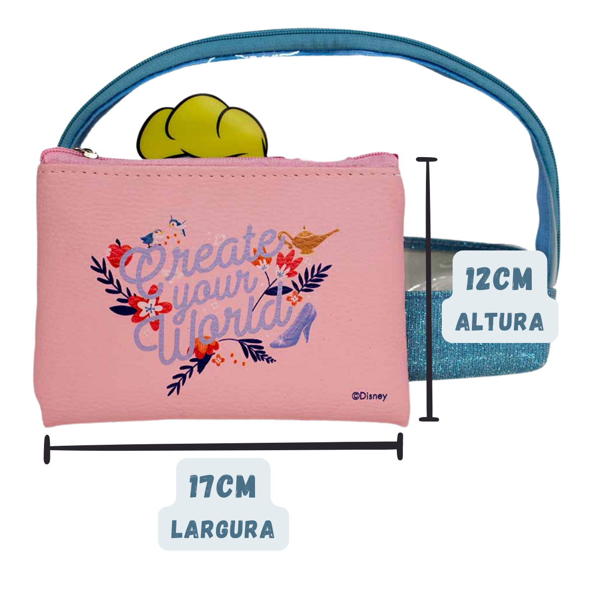 Necessaire 2 em 1 Cinderela Princesas Bolsa Maquiagem