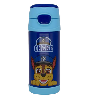 Garrafa Térmica Chase Patrulha Canina 350ml – Aço Inoxidável com Canudo e Tampa Rosqueável