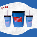 Almofada Porta Pipoca com Copos e Balde Stitch e Angel – Tema Namorados Coração