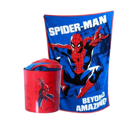 Kit Balde de Pipoca e Manta Homem-Aranha Spiderman