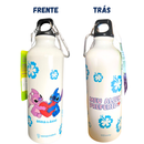 Garrafa de Alumínio Stitch e Angel 500ml – Com Mosquetão Estampa Licenciada