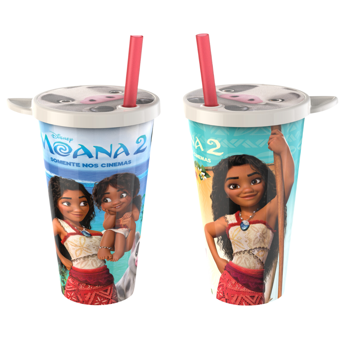 Kit Festa Moana - 10 Copos 3d Puá 510ml Lembrancinha Aniversário