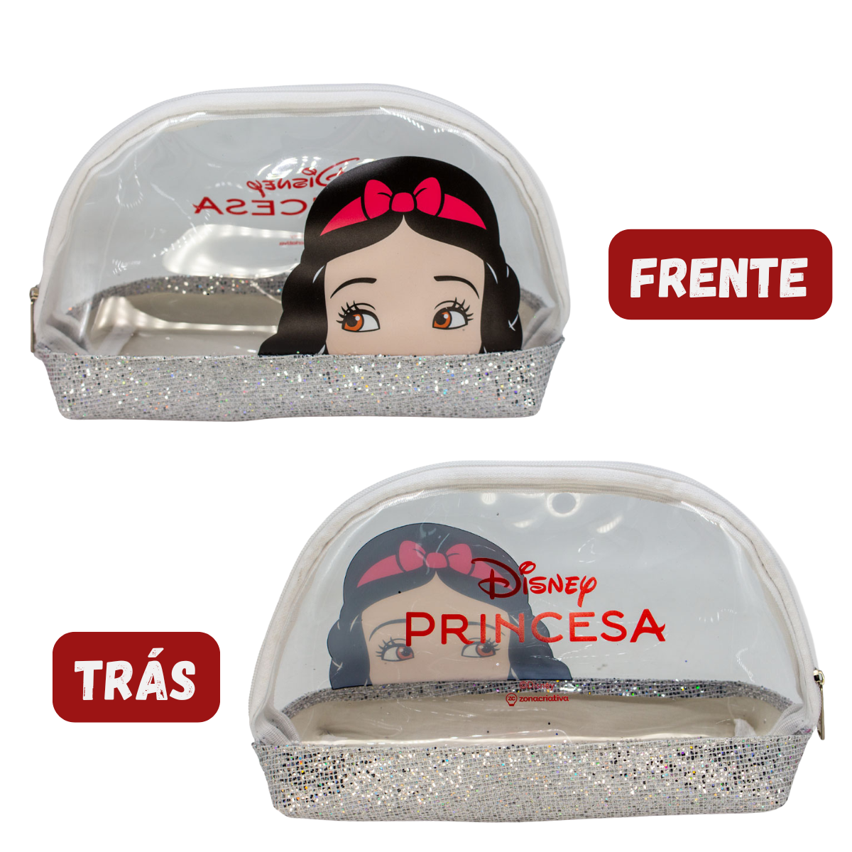 Necessaire 2 em 1 Branca de Neve Princesas Bolsa Maquiagem