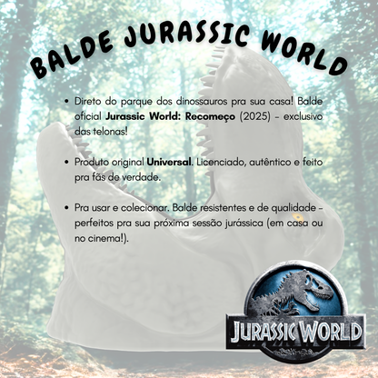 Balde de Pipoca Jurassic World Dinossauro Filme 2025 3,5L
