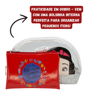 Necessaire 2 em 1 Branca de Neve Princesas Bolsa Maquiagem