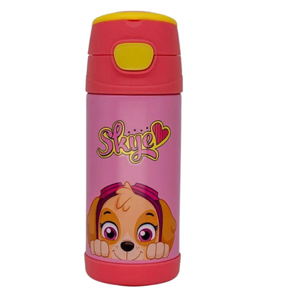 Garrafa Térmica Skye Patrulha Canina 350ml Inox com Canudo – Mantém Gelado até 12h + Brinde