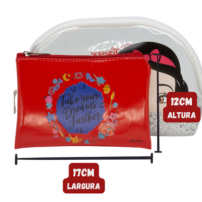 Necessaire 2 em 1 Branca de Neve Princesas Bolsinha Maquiagem