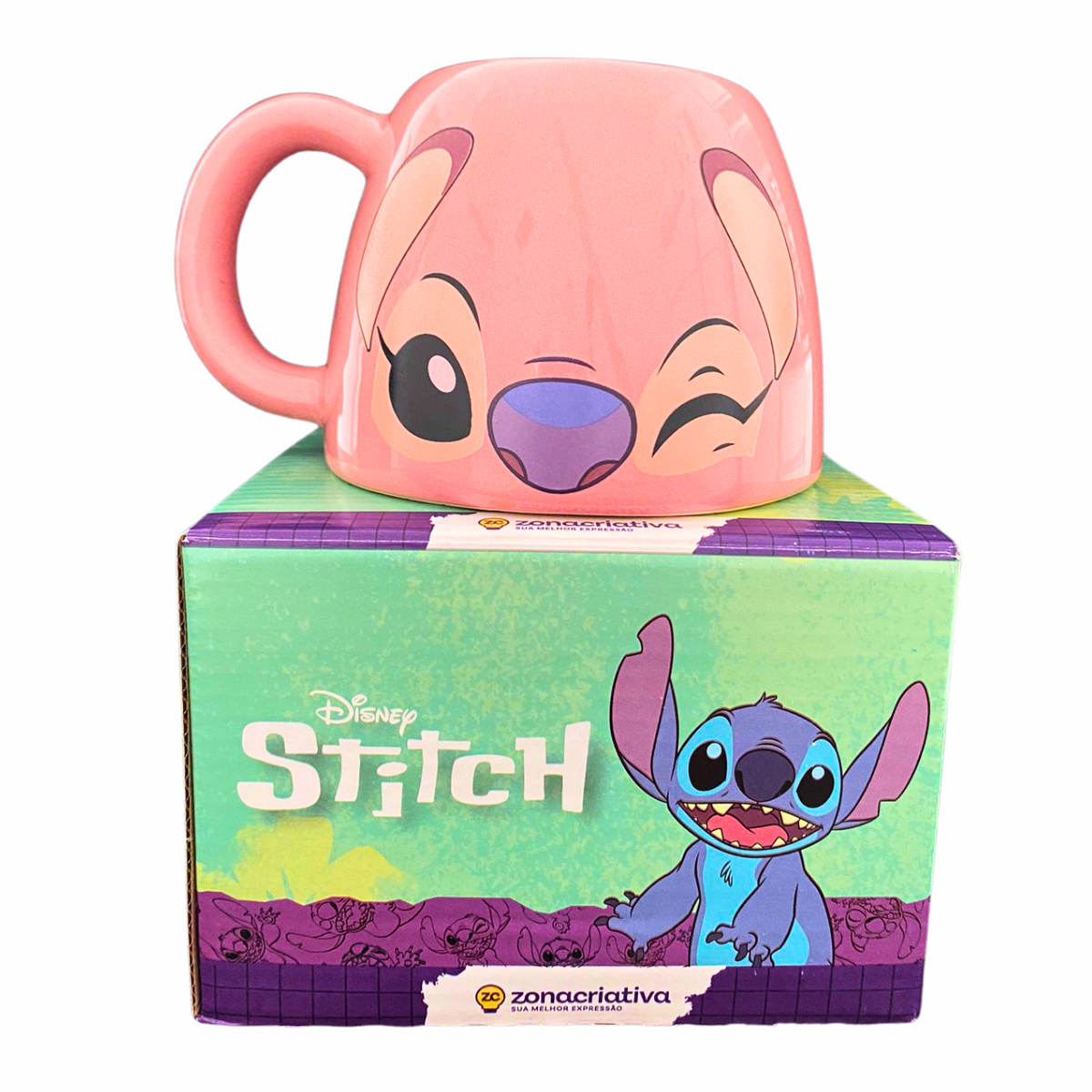 Caneca Bowl Vaso Porta Lápis 3D Angel Stitch 450ml