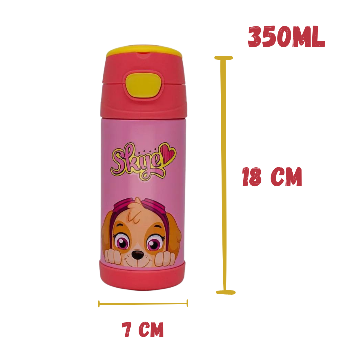 Garrafa Térmica Infantil Inox Skye Patrulha Canina 350ml