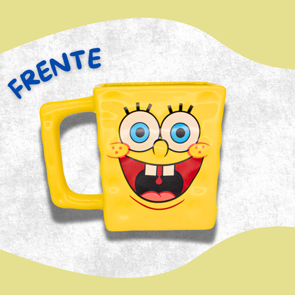 Caneca Oficial Bob Esponja 450ml Formato 3D + Brinde