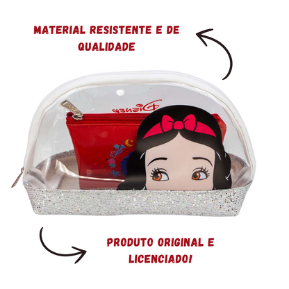 Necessaire 2 em 1 Branca de Neve Princesas Bolsinha Maquiagem