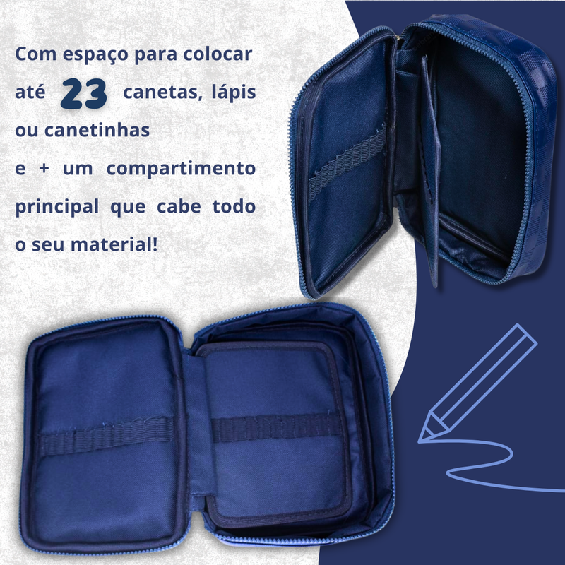 Estojo Escolar Stitch Disney Box 100 Pens Compartimento Único e Design Divertido