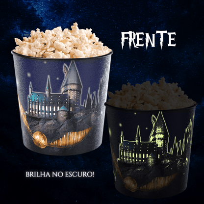 Balde de Pipoca Harry Potter Pedra Filosofal 25 Anos Brilha no Escuro Cinema Edição Especial