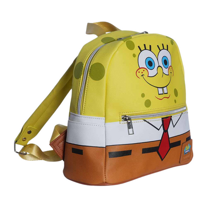 Mochila Infantil Bob Esponja 25cm Com Bolsos Laterais Escola Passeios
