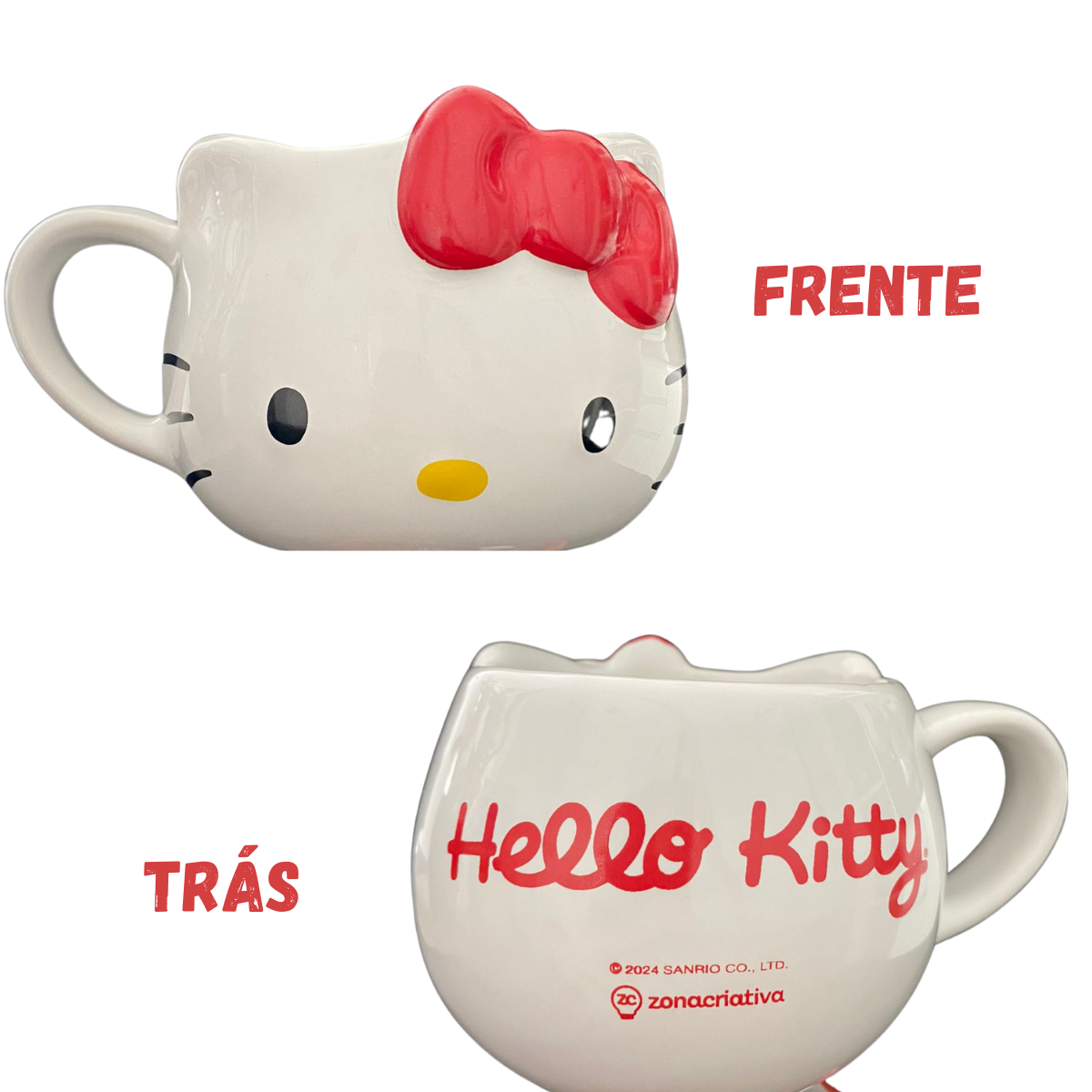 Caneca Bowl Vaso Porta Lápis 3D Hello Kitty 550ml