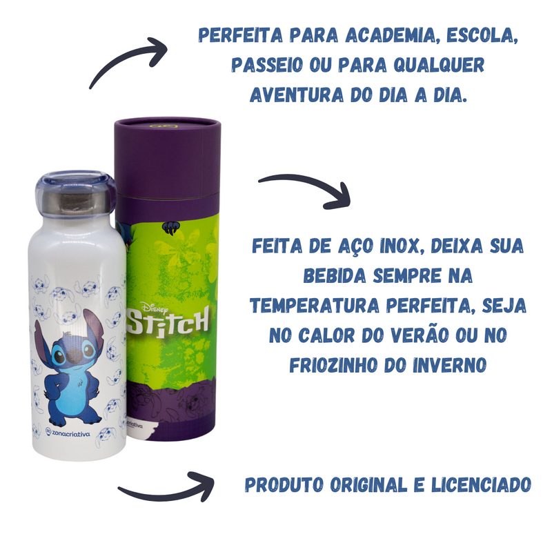 Garrafa Térmica Bubble Stitch Tampa Aço Inox 500ml